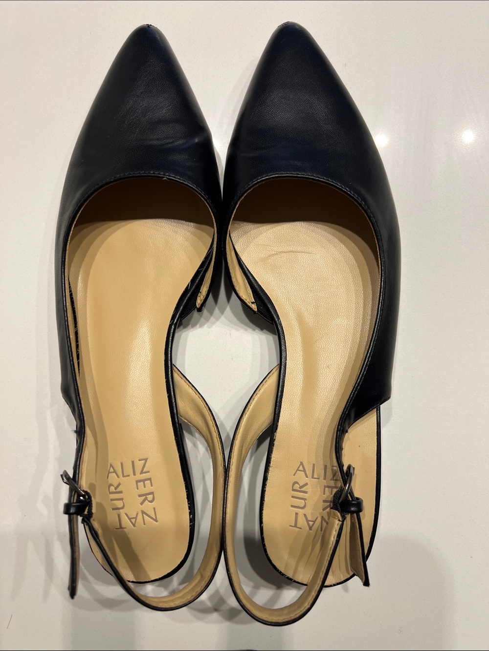 Naturalizer Womens Banks Black Lea Heels Shoes 9.5 Medium - Picture 7 of 7